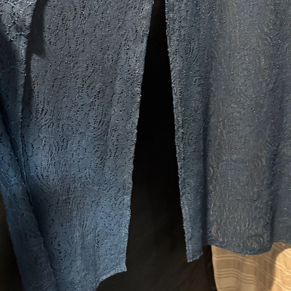 LuLaRoe Joy-  Lace Long Cardigan in Blue